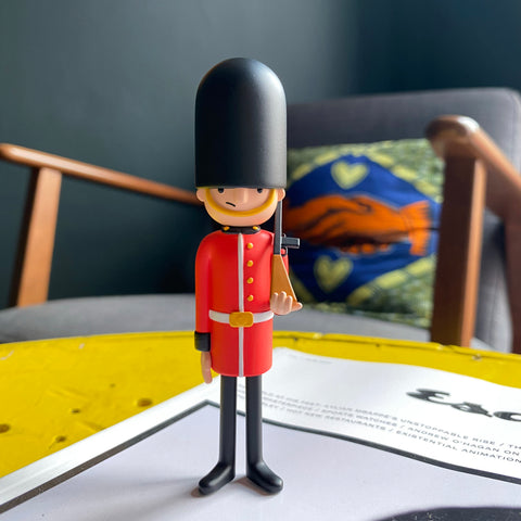 London Guard collectible figure in traditional red uniform and bearskin hat