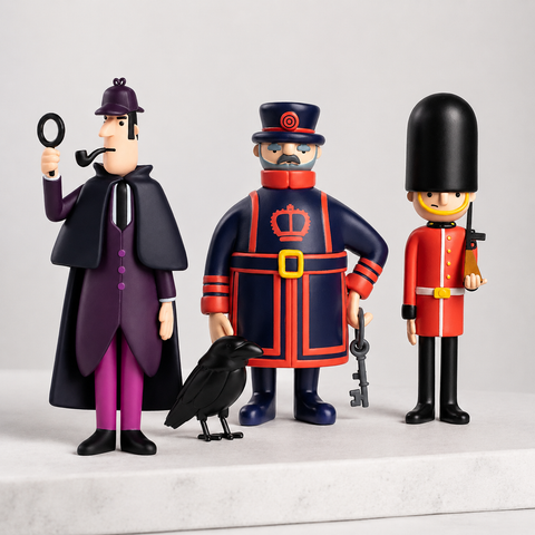 Guardians of London Story Set with Sherlock Holmes, Beefeater and London Guard collectible figures