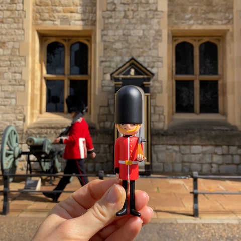 London Guard Collectable Cities figure photographed in a London setting